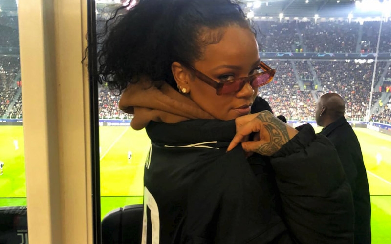 Rihanna all'Allianz Stadium di Torino per tifare Juventus